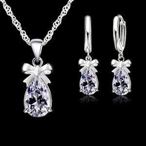 ⭐Bundle Sale⭐ 4Pc. Waterdrop Diamond Earrings and Necklace Set Sterling Silver